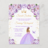Licht Paarse Blonde Haren Prinses Sweet Sixteen Briefkaart (Voorkant)