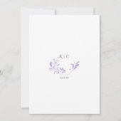 Licht Paarse bruiloft  legant Kaart (Achterkant)