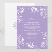 Licht Paarse bruiloft  legant Kaart (Voorkant / Achterkant)