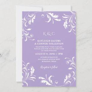 Licht Paarse bruiloft legant Kaart