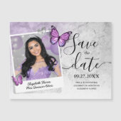 Licht Paarse Butterfly Foto slaat de Datummagneten (Voorkant)