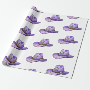 Licht Paarse Cowgirl Hoed Cadeaupapier