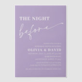 Licht Paarse de avond voor het repetitiediner Vellum Uitnodigingen (Voorkant)