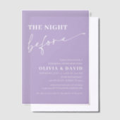 Licht Paarse de avond voor het repetitiediner Vellum Uitnodigingen (Offset)