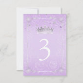 Licht Paarse en Zilveren Trouwtafel Aantal Kaarten (Achterkant)