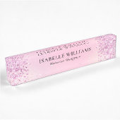 Licht Paarse Faux Glitter Naambordje