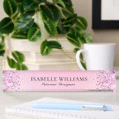 Licht Paarse Faux Glitter Naambordje