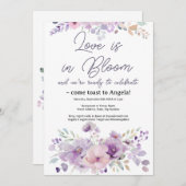 Licht Paarse Floral Bridal Shower Kaart (Voorkant / Achterkant)