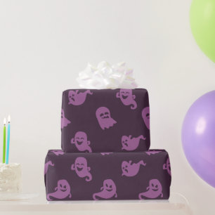 Licht Paarse Geesten Donker Paarse Halloween Cadeaupapier