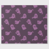Licht Paarse Geesten Donker Paarse Halloween Cadeaupapier (Vlak)