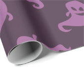 Licht Paarse Geesten Donker Paarse Halloween Cadeaupapier (Rol Hoek)