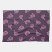 Licht Paarse Geesten Donker Paarse Halloween Theedoek (Horizontaal)