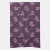 Licht Paarse Geesten Donker Paarse Halloween Theedoek (Verticaal)