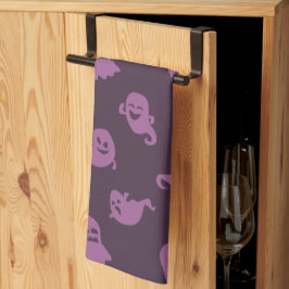 Licht Paarse Geesten Donker Paarse Halloween Theedoek