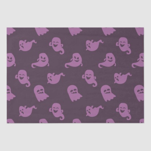 Licht Paarse Geesten Donker Paarse Halloween Tissuepapier (Voorkant)