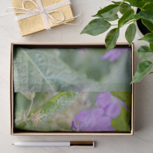 Licht Paarse Geranium Wildflower Botanische Foto Tissuepapier (Geschenk)