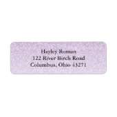Licht Paarse Glam Glitter Aangepast Retouradres Etiket (Voorkant)