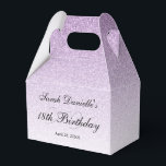 Licht Paarse Glam Glitter Gepersonaliseerd Bedankdoosjes<br><div class="desc">Dit mooie voorrechtvakje biedt faux glitter en uw aangepaste tekst. Gebruik de sjabloon van de add uw informatie. De functie "Pas verder aan" kan worden gebruikt om het lettertype en de tekstlay-out te wijzigen. U kunt tekst aan de andere kant van het gunstvakje ook toevoegen.</div>