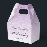 Licht Paarse Glam Glitter Gepersonaliseerd Bedankdoosjes<br><div class="desc">Dit mooie voorrechtvakje biedt faux glitter en uw aangepaste tekst. Gebruik de sjabloon van de add uw informatie. De functie "Pas verder aan" kan worden gebruikt om het lettertype en de tekstlay-out te wijzigen. U kunt tekst aan de andere kant van het gunstvakje ook toevoegen.</div>