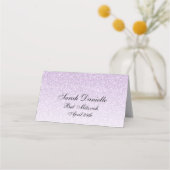 Licht Paarse Glam Glitter Place Card Plaatskaartje (Achterkant)