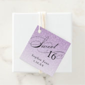 Licht Paarse Glam Glitter Sweet 16 gepersonaliseer Bedankjes Labels (In situ)