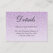 Licht Paarse Glitter Glam Behuizing Kaart (Voorkant)