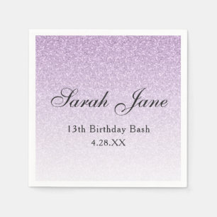 Licht Paarse Glitter Glam gepersonaliseerd Servet