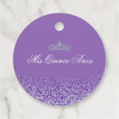 Licht Paarse Glitter Quinceanera Bedankjes Labels (Achterkant)