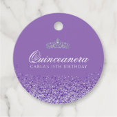 Licht Paarse Glitter Quinceanera Bedankjes Labels (Voorkant)