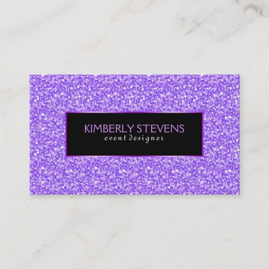 Licht Paarse Glitter & Sparkles Visitekaartje (Voorkant)
