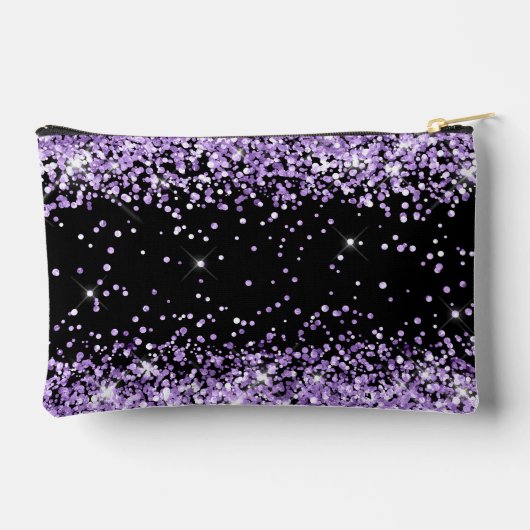 Licht Paarse Glitter Zwart Etui (Achterkant)