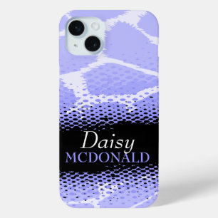 Licht paarse grafische dierenprint iPhone 15 mini hoesje