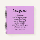 Licht Paarse komstbijbel Verse Aangepaste naam Notitieboek (Voorkant)