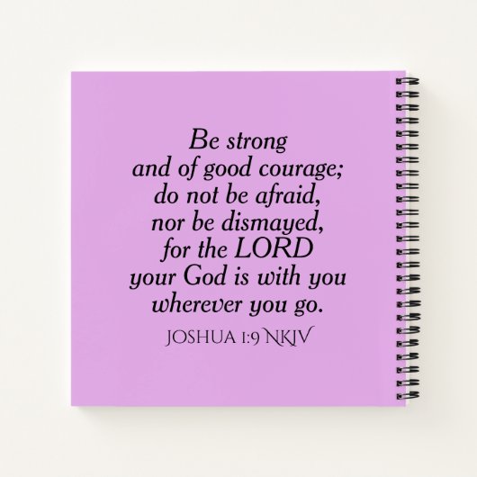 Licht Paarse komstbijbel Verse Aangepaste naam Notitieboek (Achterkant)