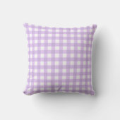 Licht Paarse Lavendel Gingham Plaid Sierkussen (Voorkant)