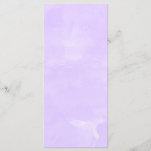 Licht paarse lavendel waterverf bruiloft menu (Achterkant)