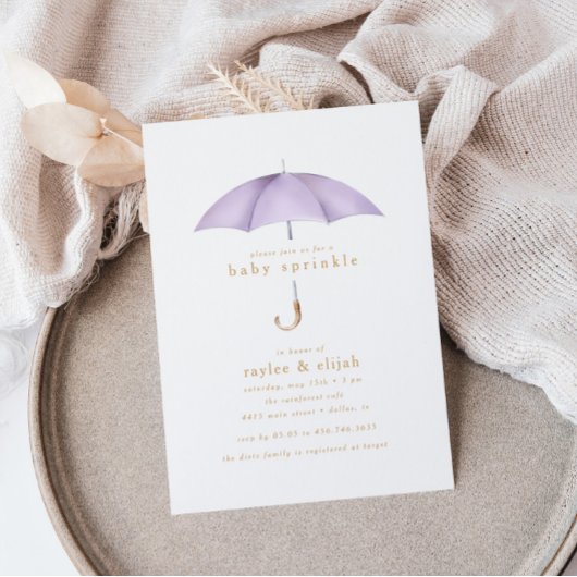 Licht Paarse Meisje Baby Sprinkle Douche Event | Kaart