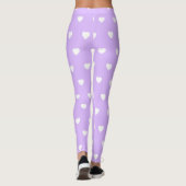 Licht Paarse met witte harten Leggings (Achterkant)