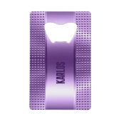 Licht-paarse metalen textuur creditkaart flessenopener (Voorkant)