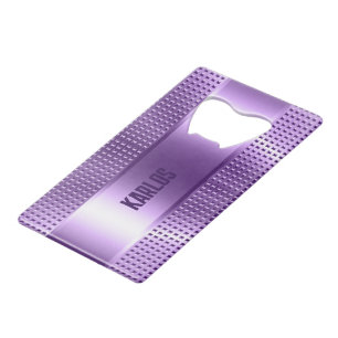 Licht-paarse metalen textuur creditkaart flessenopener