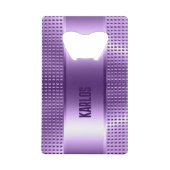 Licht-paarse metalen textuur creditkaart flessenopener (Achterkant)
