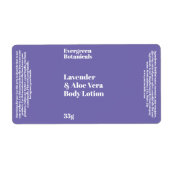 Licht Paarse moderne cosmetica flesetiket Etiket (Voorkant)