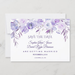 Licht Paarse mosterdblauw Floral bespaart de datum Save The Date