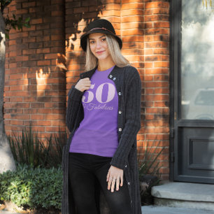 Licht Paarse Nummer 50 & Fabulous T-shirt