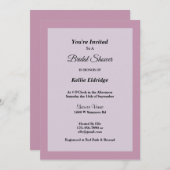 Licht Paarse omhulde Bridal Shower-uitnodiging Kaart (Voorkant / Achterkant)