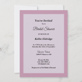 Licht Paarse omhulde Bridal Shower-uitnodiging Kaart