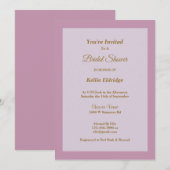 Licht Paarse omhulde Bridal Shower-uitnodiging Kaart (Voorkant / Achterkant)