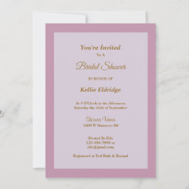 Licht Paarse omhulde Bridal Shower-uitnodiging Kaart