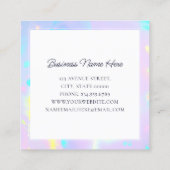 Licht-Paarse opaal holografisch Vierkante Visitekaartje (Achterkant)