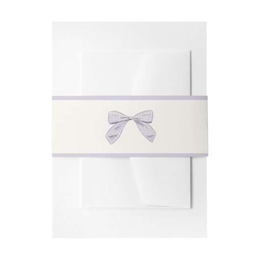 Licht Paarse Plaid Bow Elegant Meisje Baby shower Uitnodigingen Wikkel (Voorkant Voorbeeld)